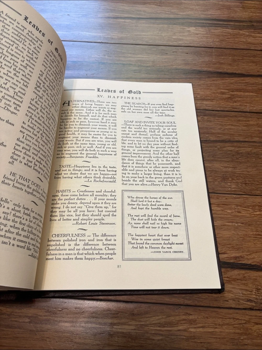 Leaves Of Gold 1948 Leather-bound Anthology Book